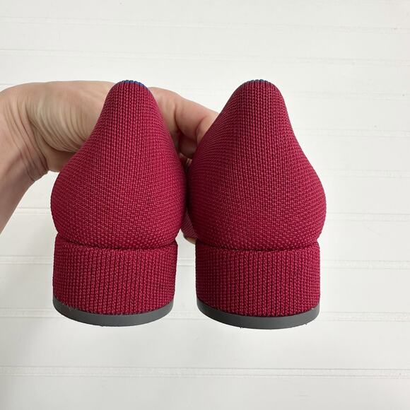 Rothy's The High Point Heel Rare Knit Shoes Womens 8.5 Dark Red Maroon - Picture 7 of 8